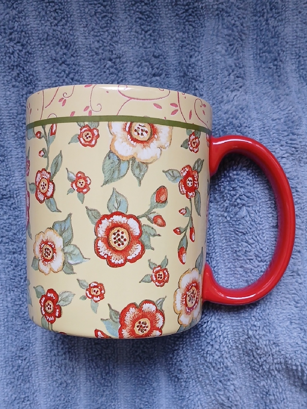 LANG Susan Winget Country Manor Coffee Mug Floral Ceramic 2006